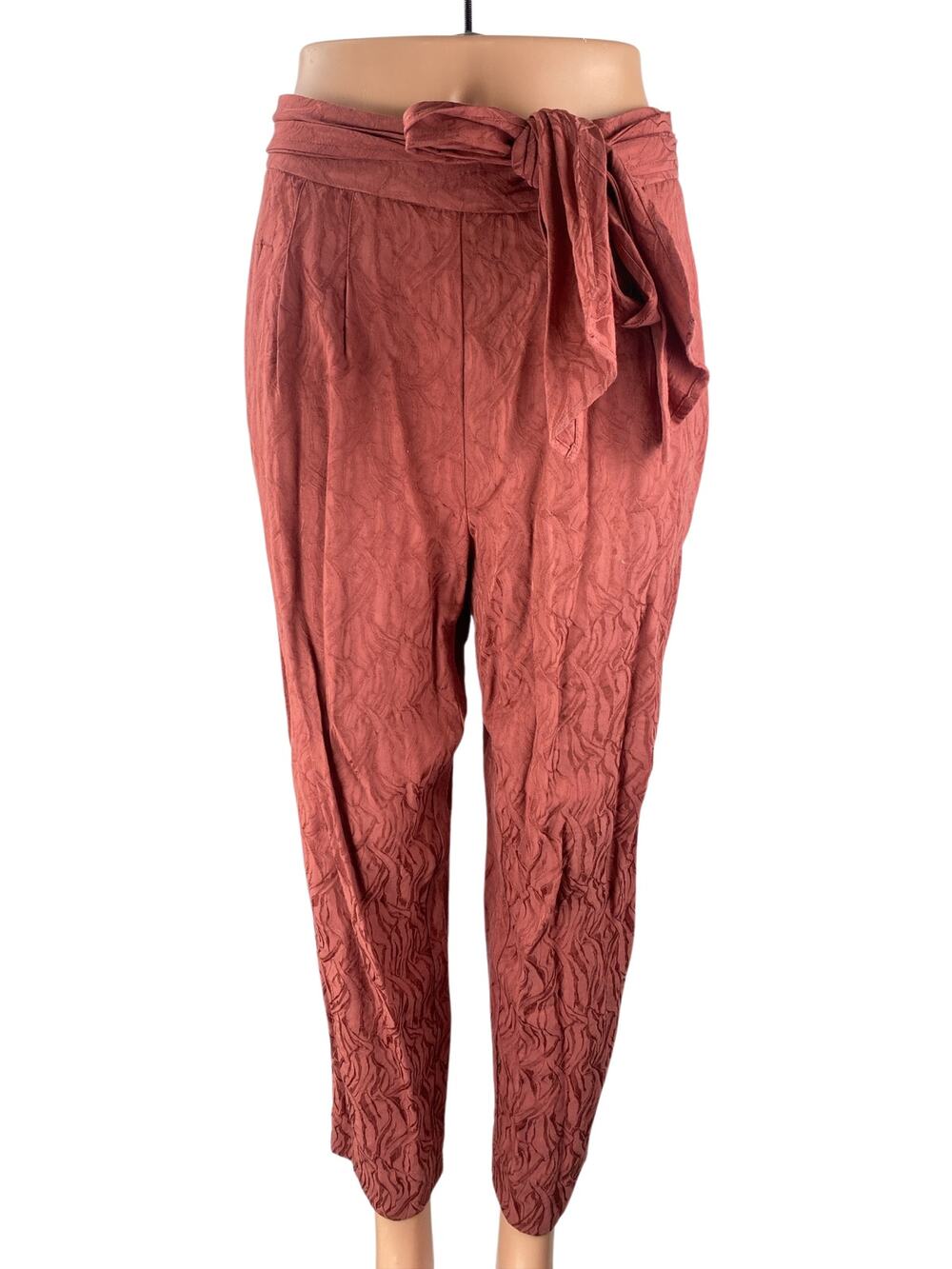 Anthropologie Ett:Twa Aubade Pink High Rise Tie-Waist Tapered Trousers Pants 4